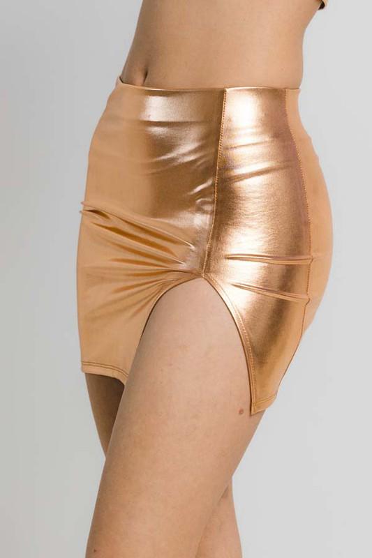 Gold Metallic Short Skirt