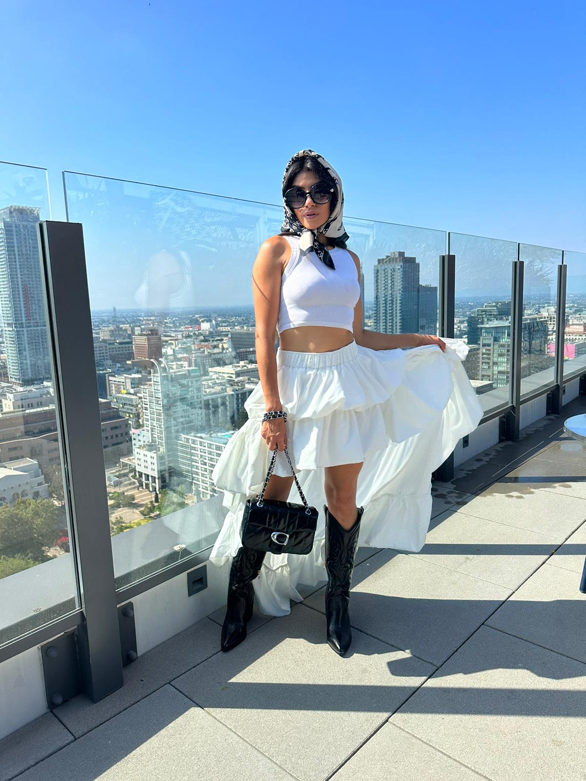 White High Low Long Skirt