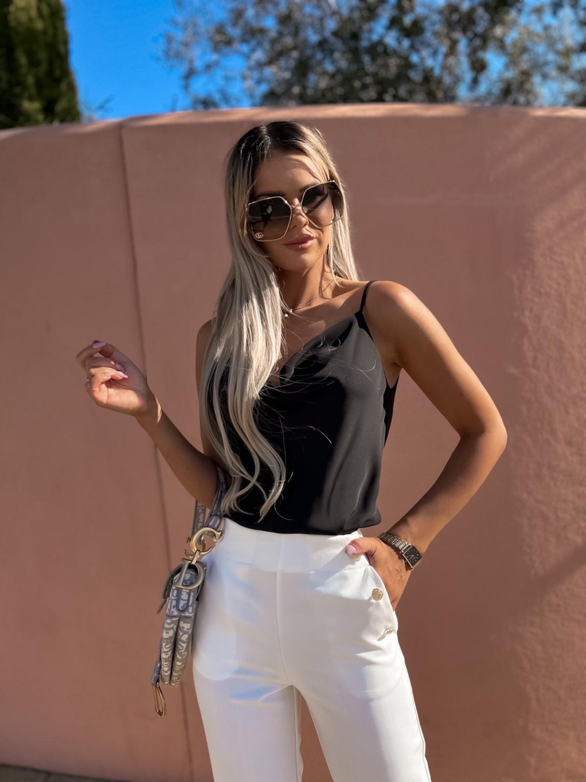Black Cowl Neck Top