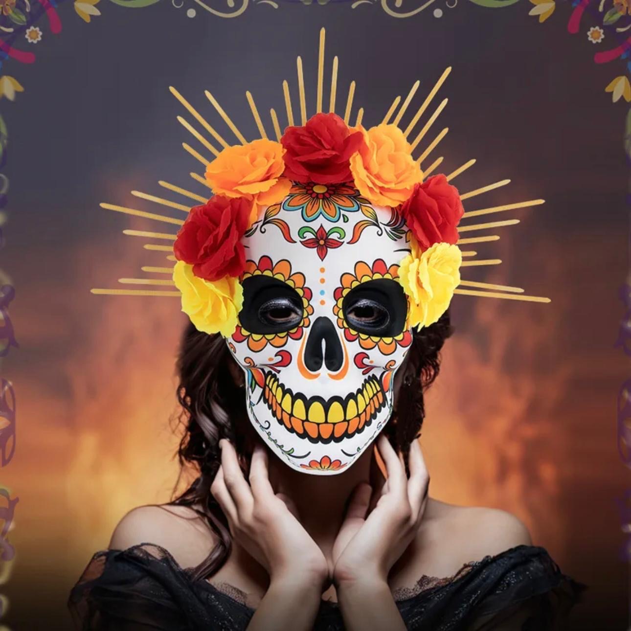 Catrina Flower Face Mask