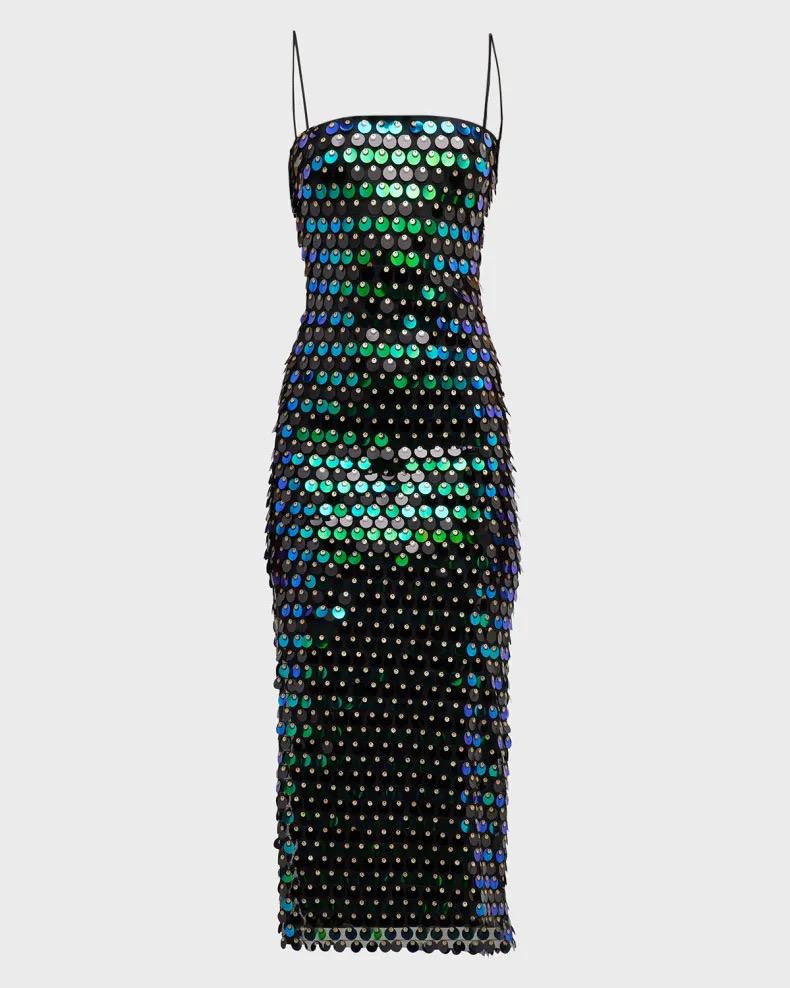 Green Sequin Maxi Dress