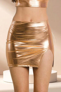 Gold Metallic Short Skirt