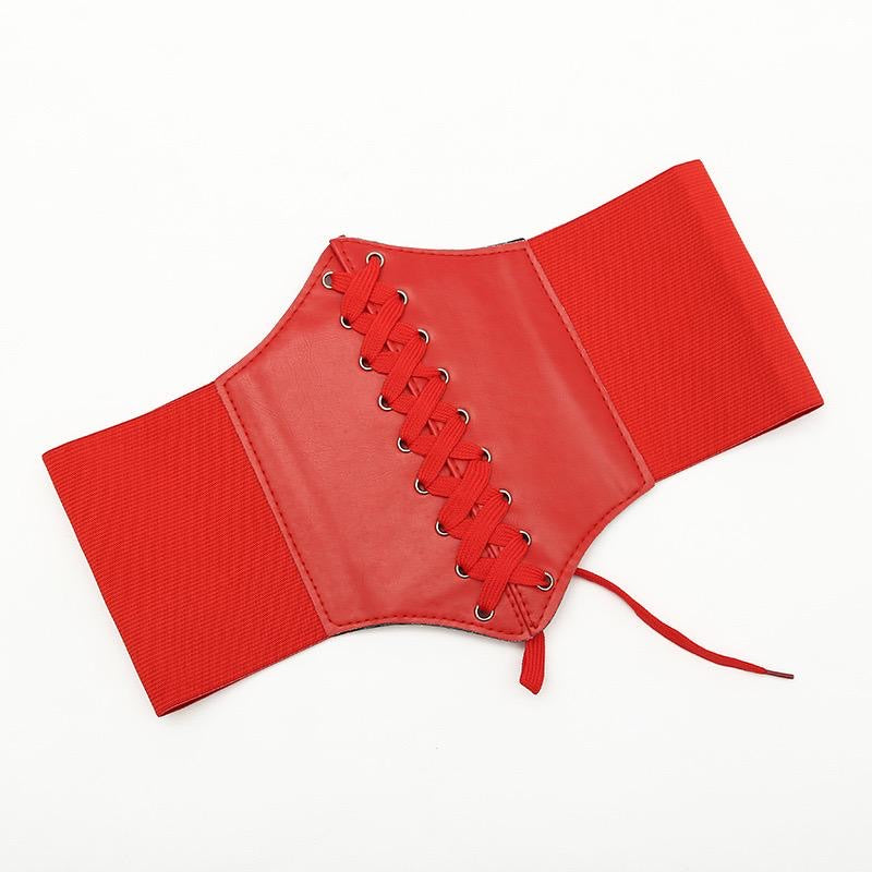 Red belt corset adjustable