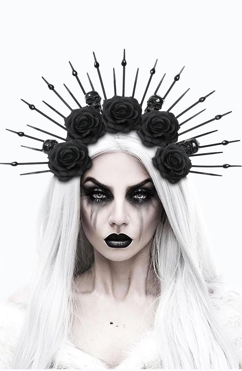 Black Rose Crown Headpiece