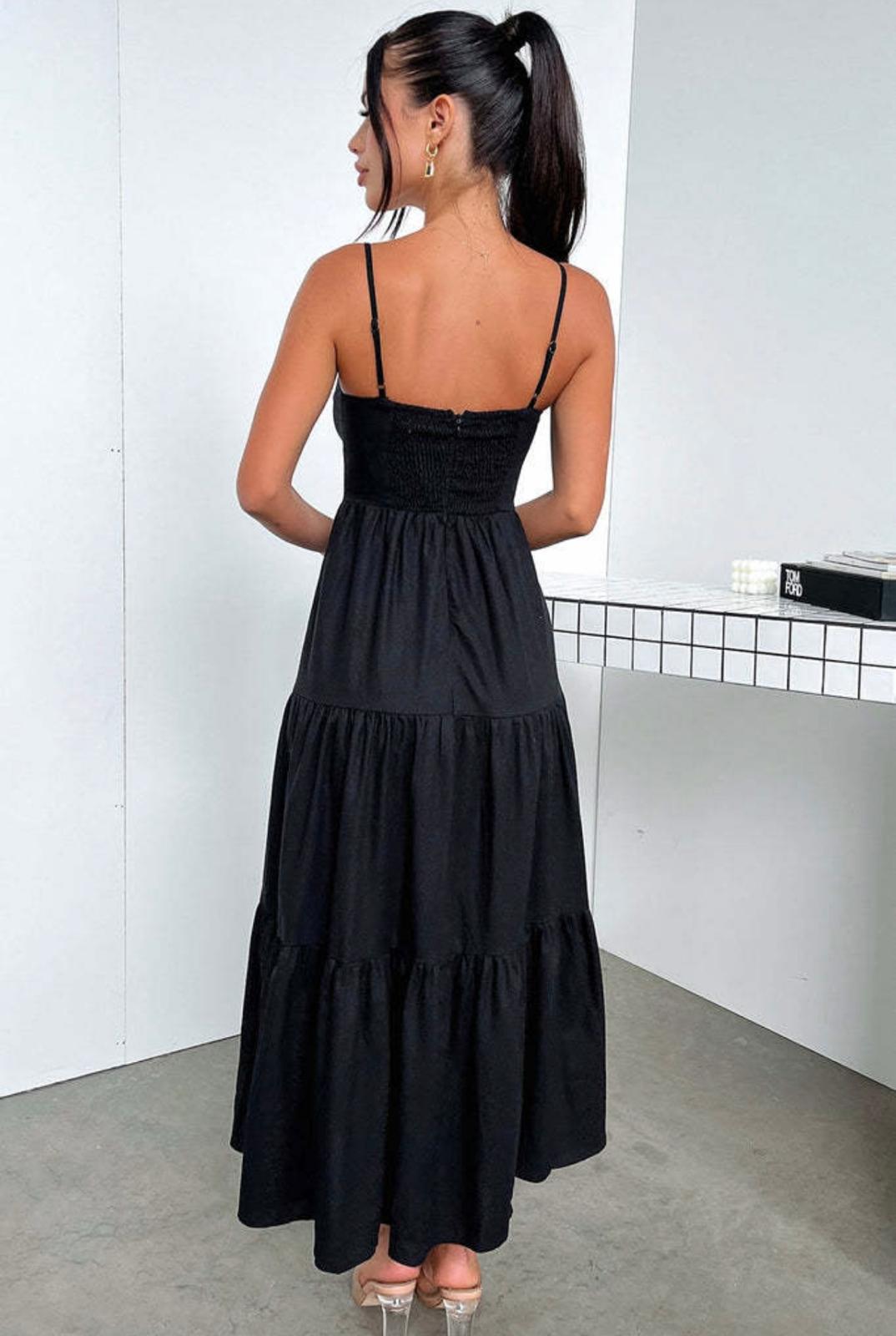 Black Tiered Maxi Dress