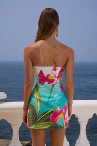 Colorful Floral Short Sequins Dress