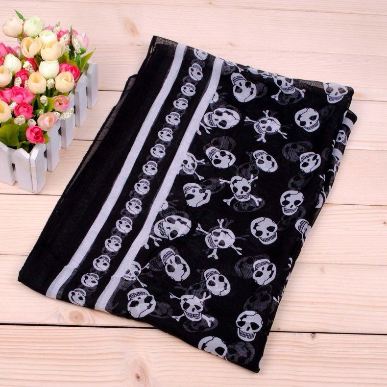 Black Skull Scarf Bandana