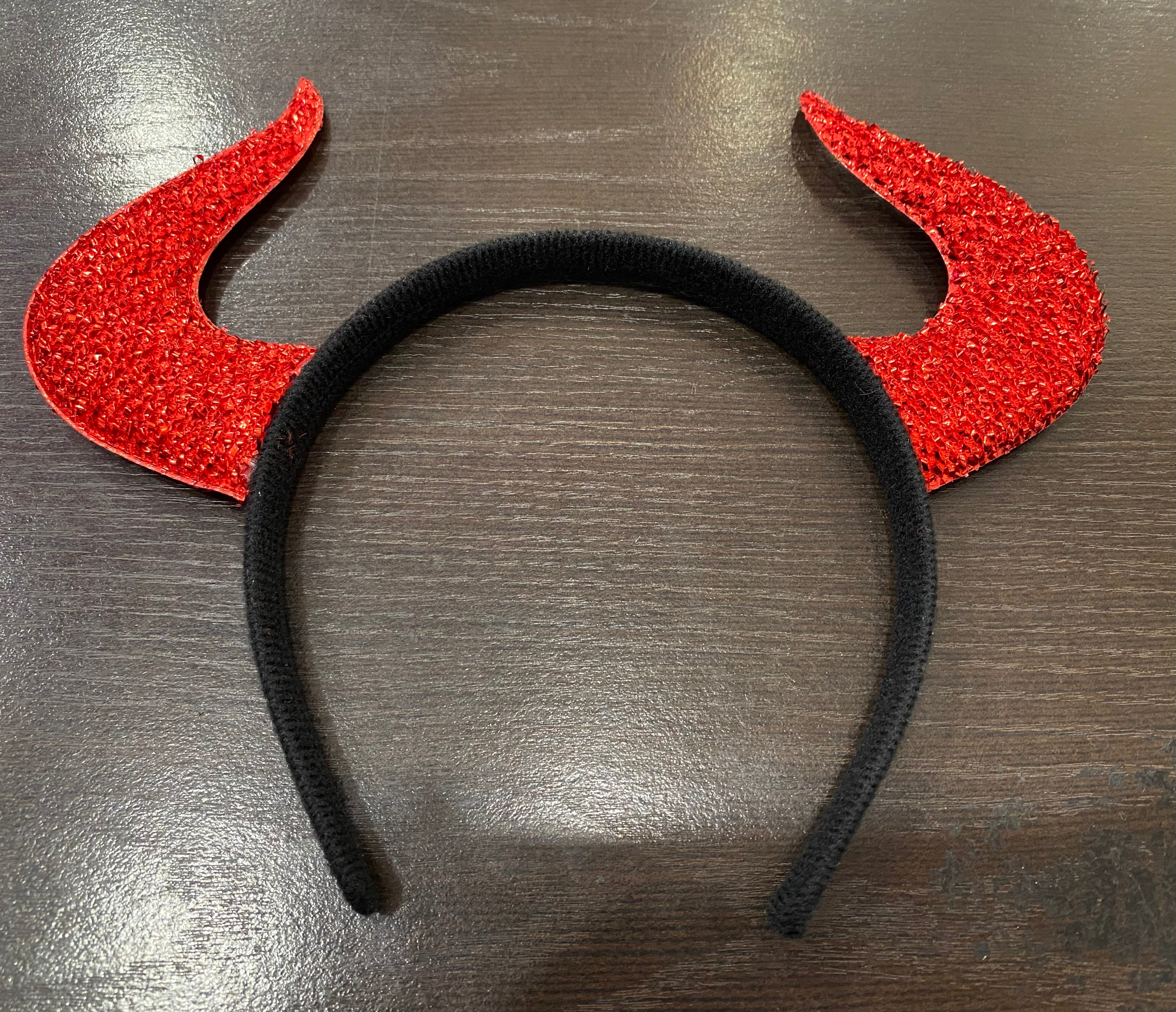Sparkling Red and Black Devil Horns headband