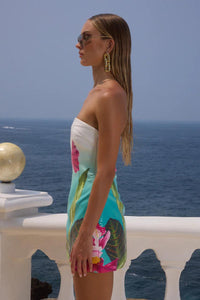 Colorful Floral Short Sequins Dress