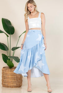 Wrap Around Multiway Denim Stars Skirt / Dress