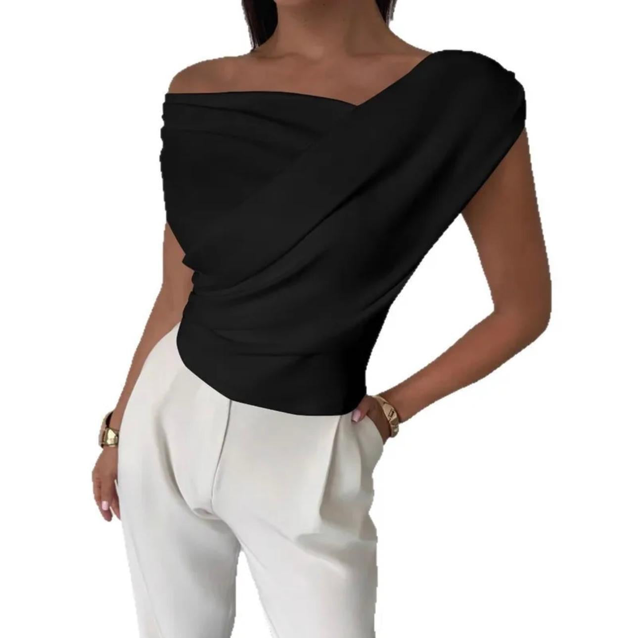 White and black top cross shoulder