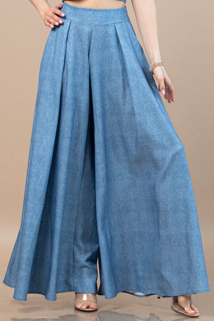 Denim Wide Leg Palazzo