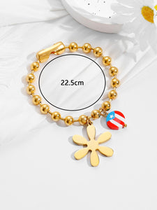 Stainless steel gold  flower Puerto Rico