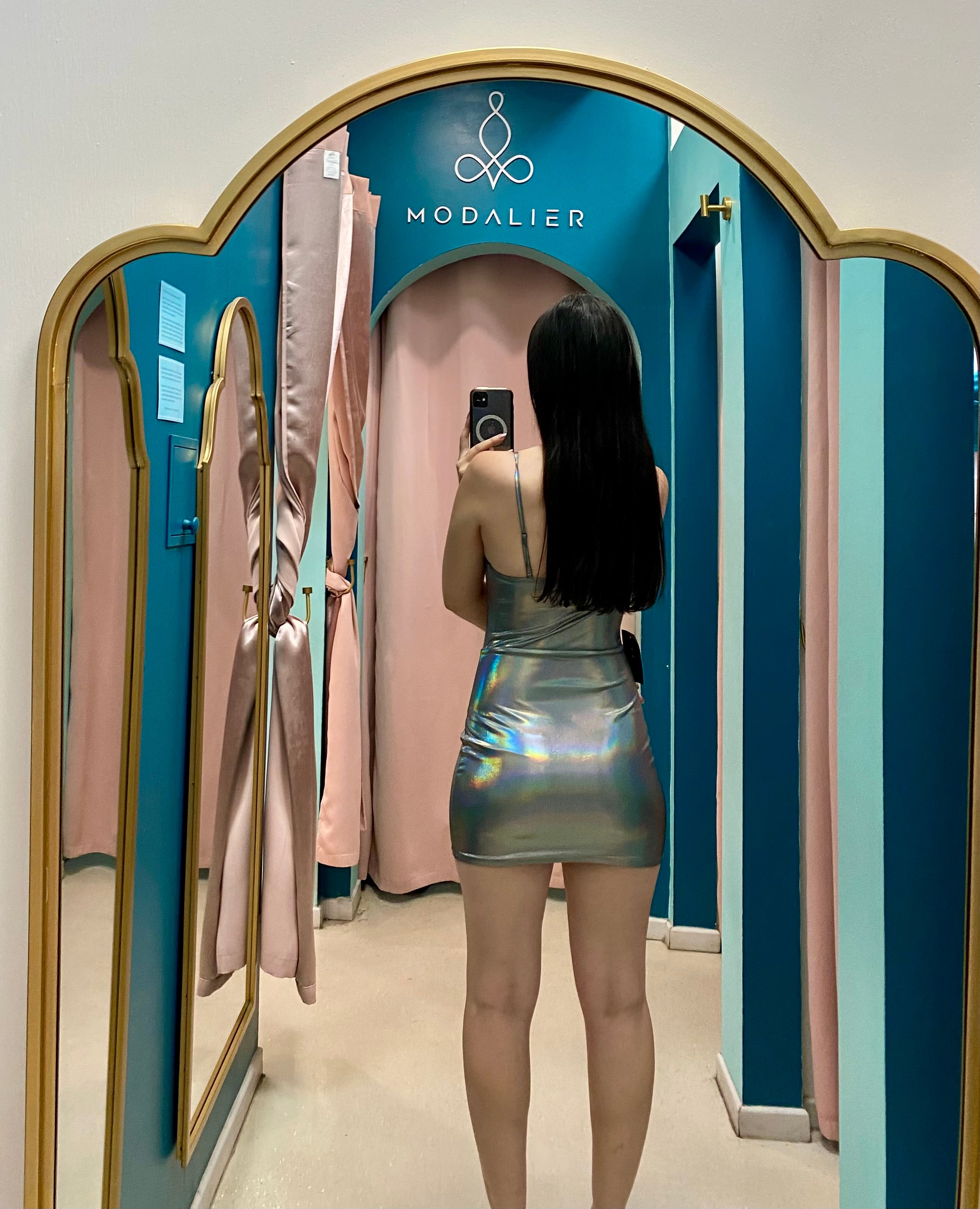 Metallic Corset Mini Dress