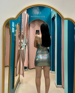 Metallic Corset Mini Dress