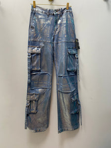 Metallic Cargo Pants