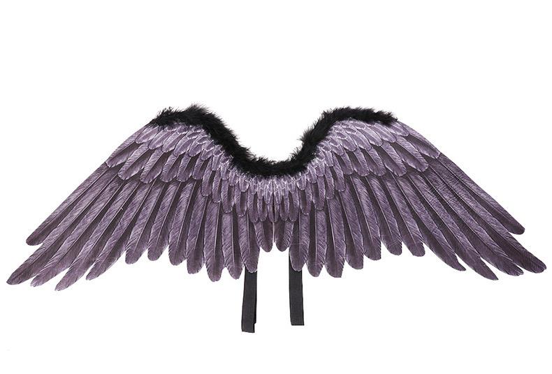 Black Feathers Horizontal Dark Angel Wings