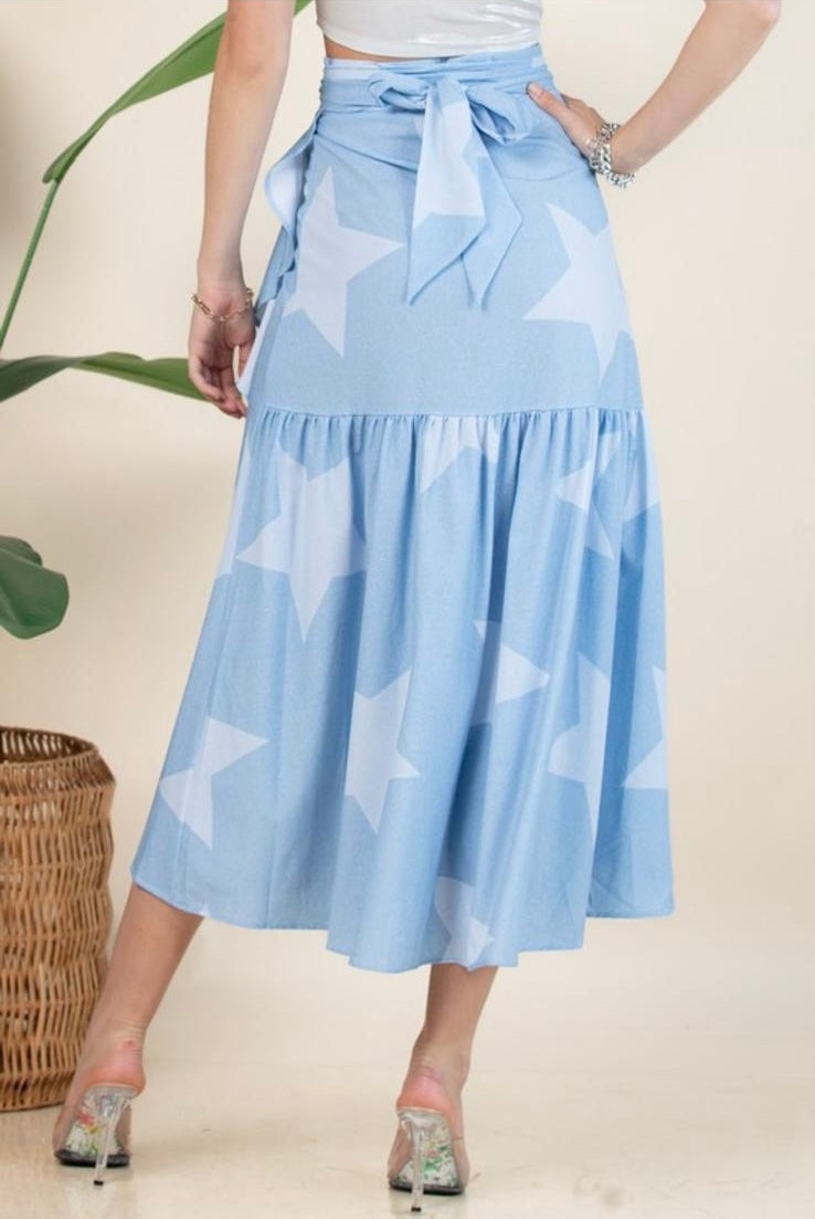 Wrap Around Multiway Denim Stars Skirt / Dress