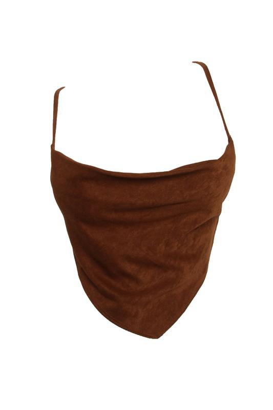 Brown bandana top adjustable back