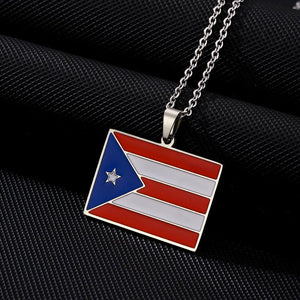 Silver Puerto Rico Flag