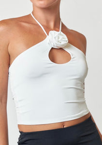 White Rose Halter Top