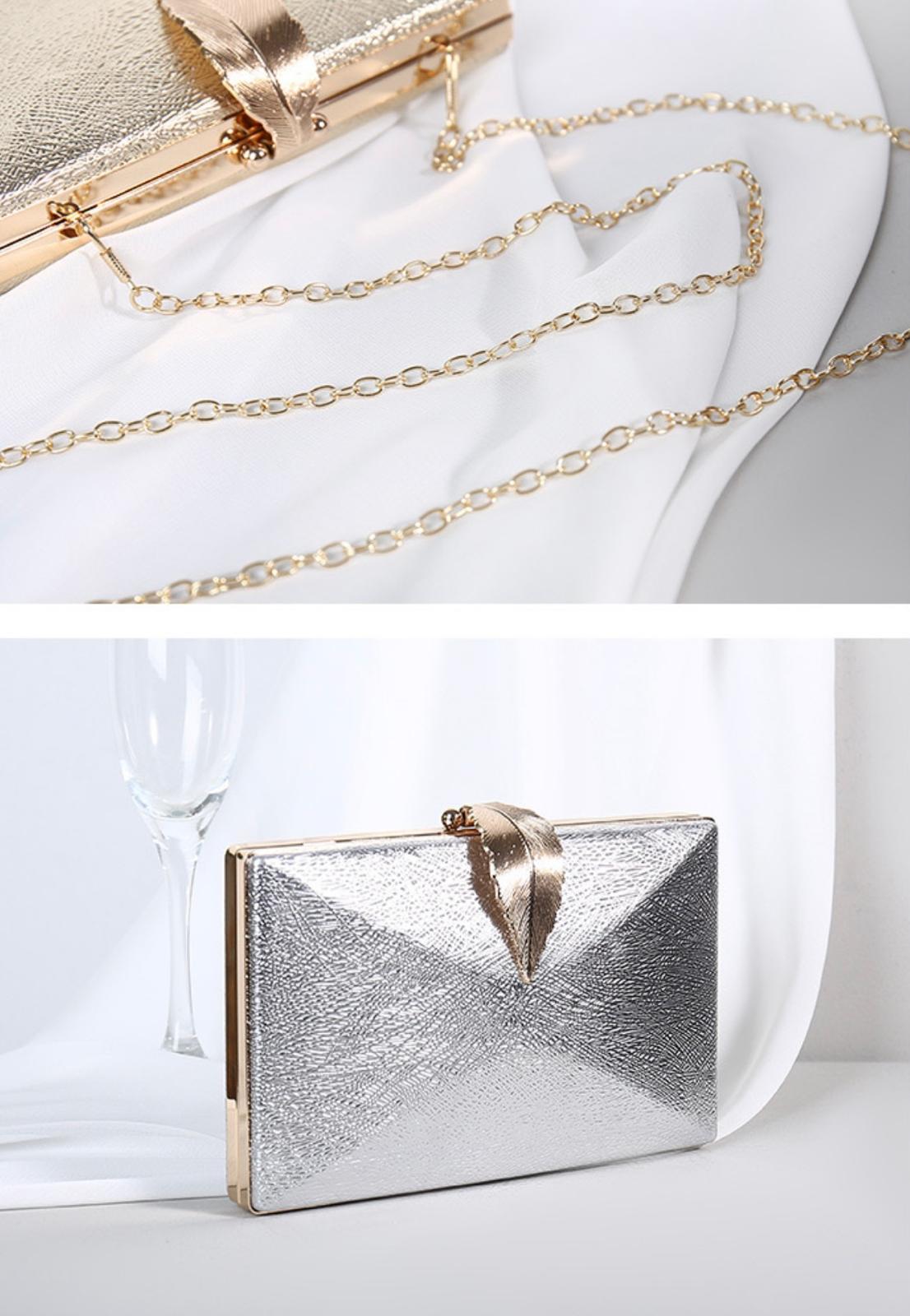 Metalic leave squared bag