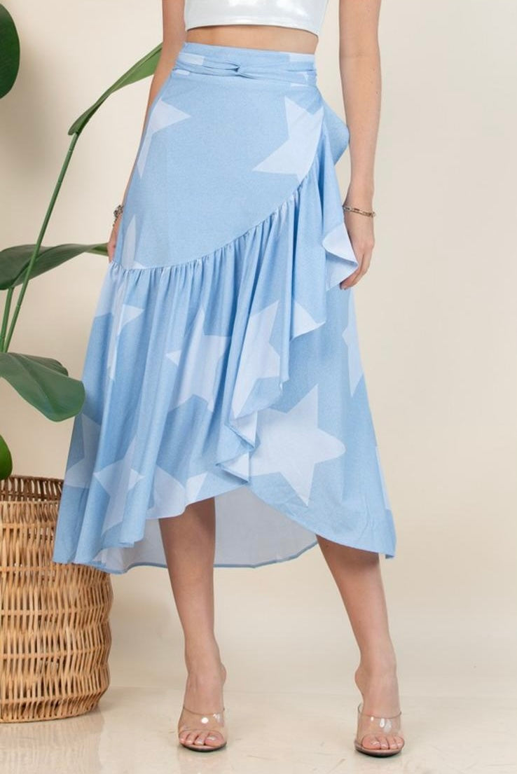 Wrap Around Multiway Denim Stars Skirt / Dress