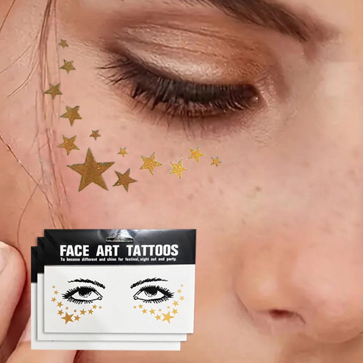 Metallic Face Tattoos