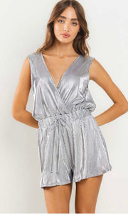 Silver Metallic Romper