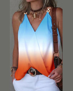 Sunrise colors top with gold