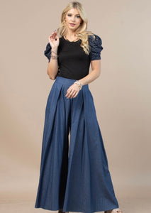 Denim Palazzo Pants