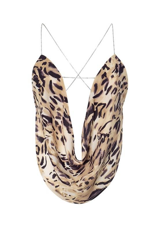 Leopard Top Open Back