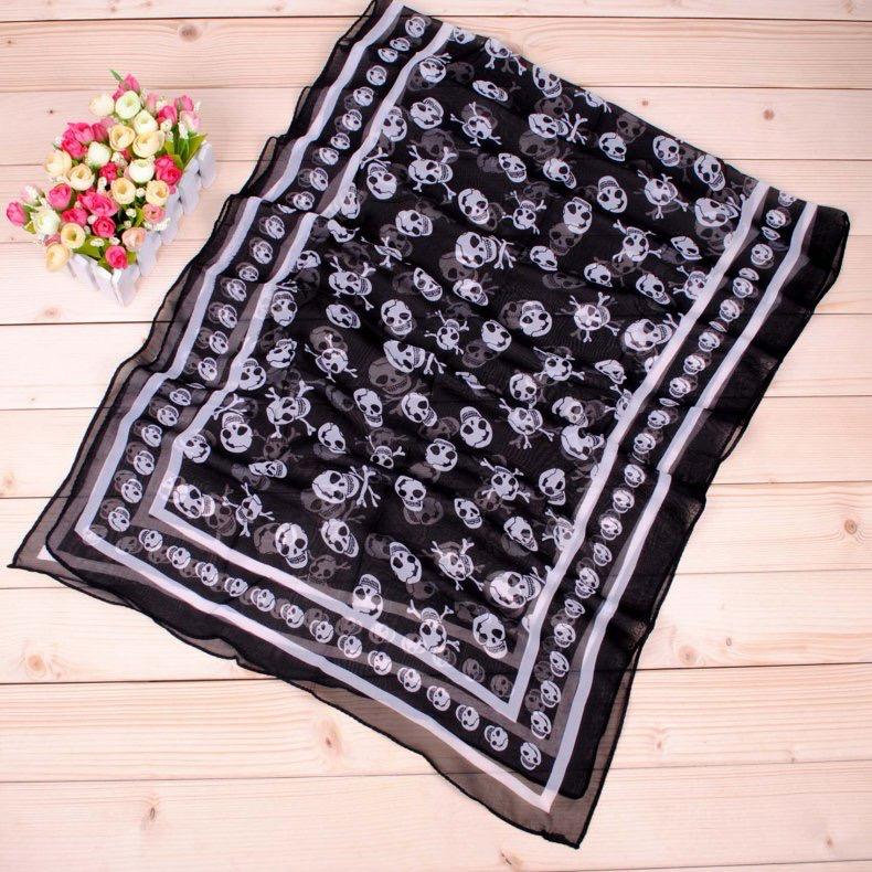 Black Skull Scarf Bandana