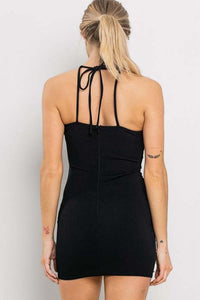 Black rinestone short dress