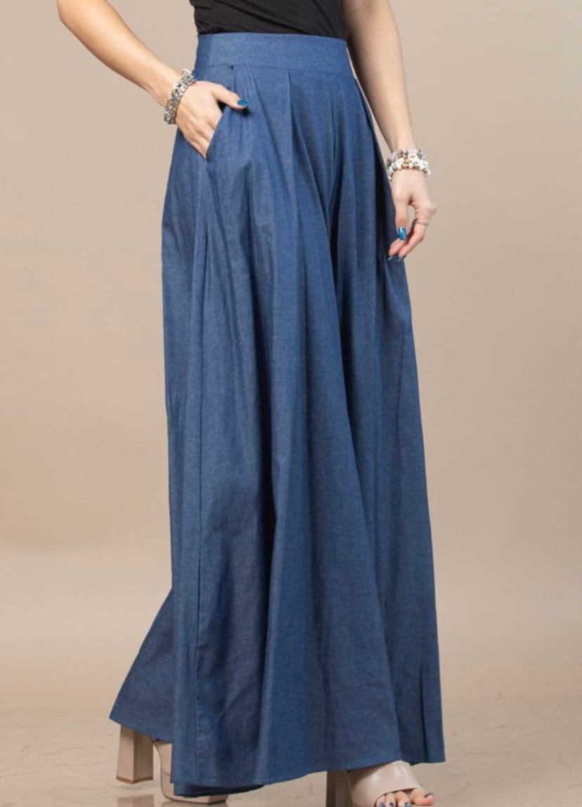 Denim Palazzo Pants