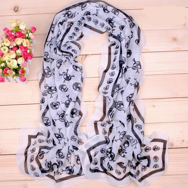 White Skull Scarf Bandana