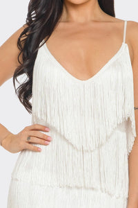 White Fringes Dress