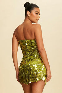 Bright green sequined set