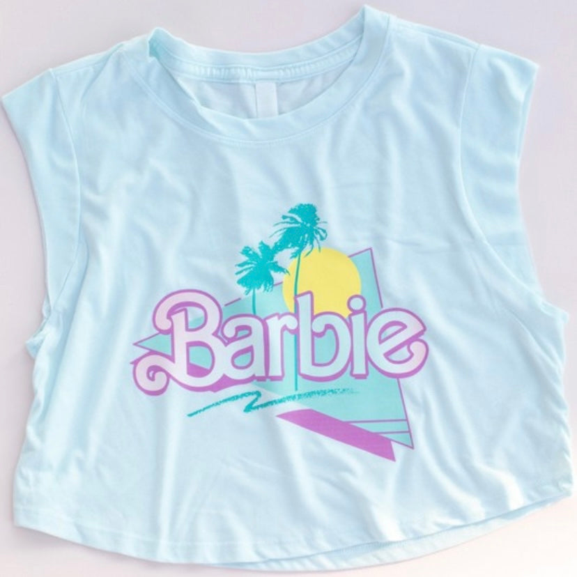 Baby Blue Barbie Crop Shirt