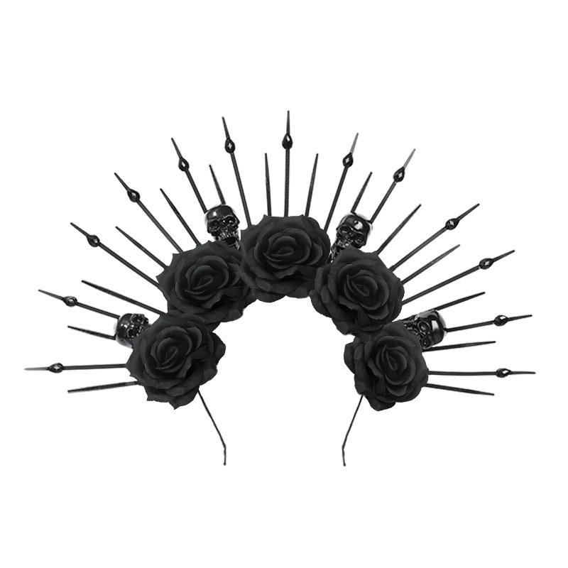 Black Rose Crown Headpiece
