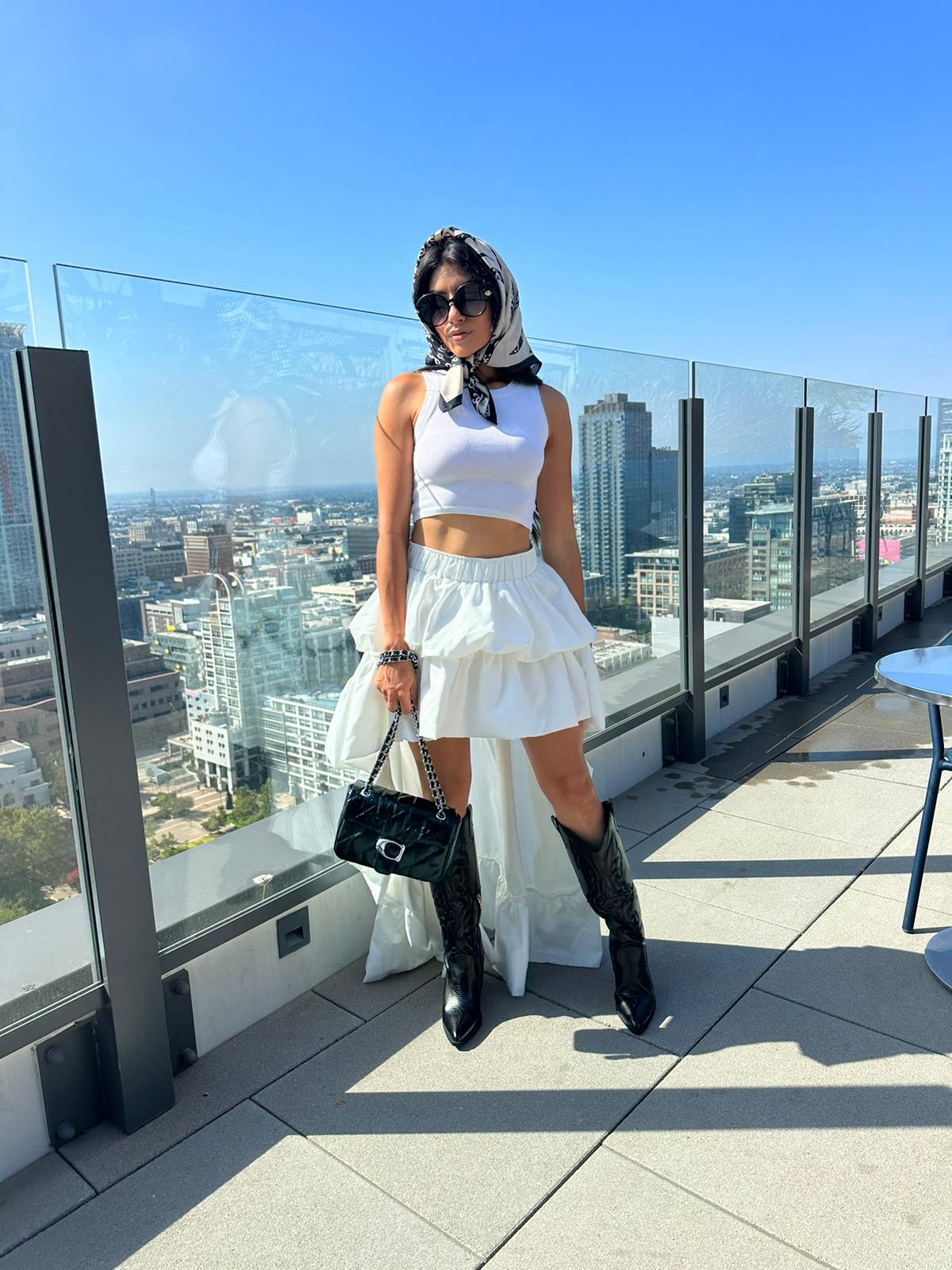 White High Low Long Skirt