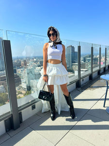 White High Low Long Skirt