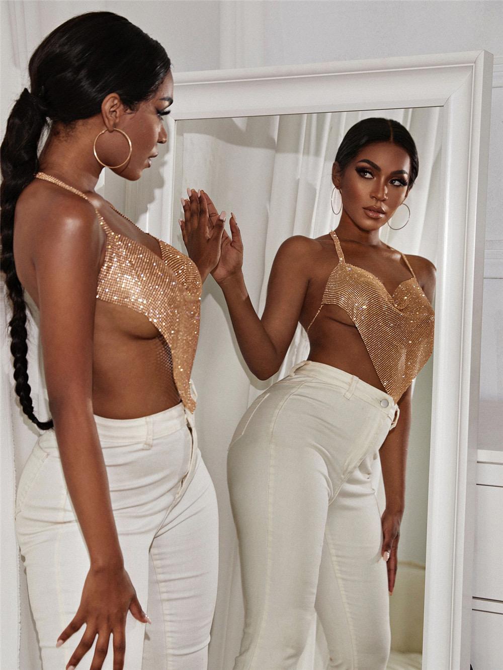 Gold Chainmail Sparkling Top