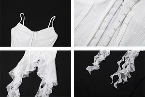 White Corset with Ruffles Top one size