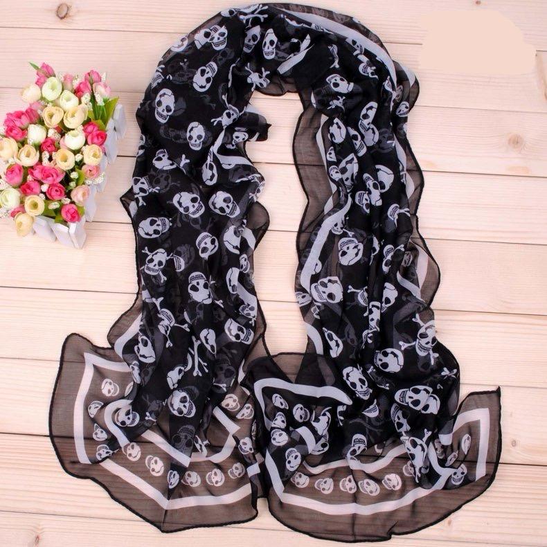 Black Skull Scarf Bandana