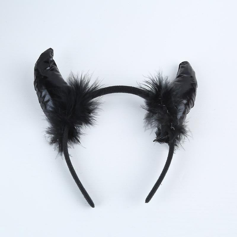 Black Metallic Devil Horns Headband
