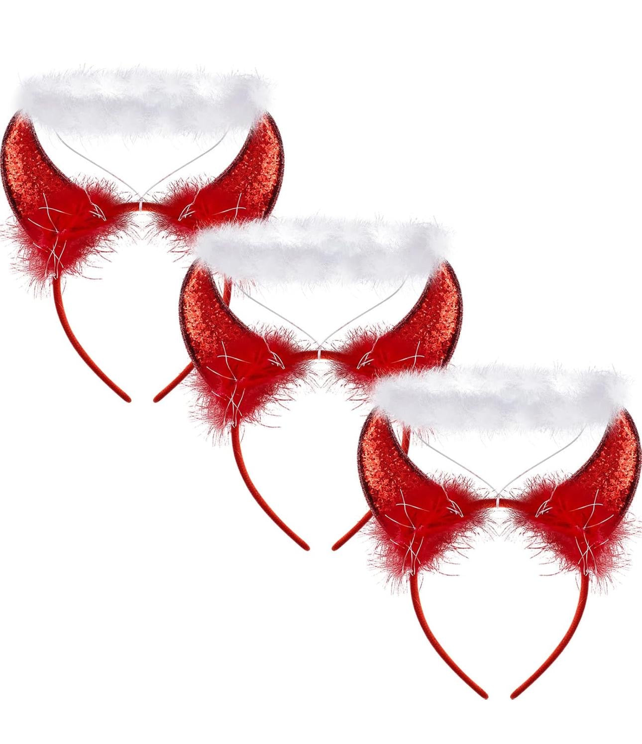 Devil glitter with halo head piece