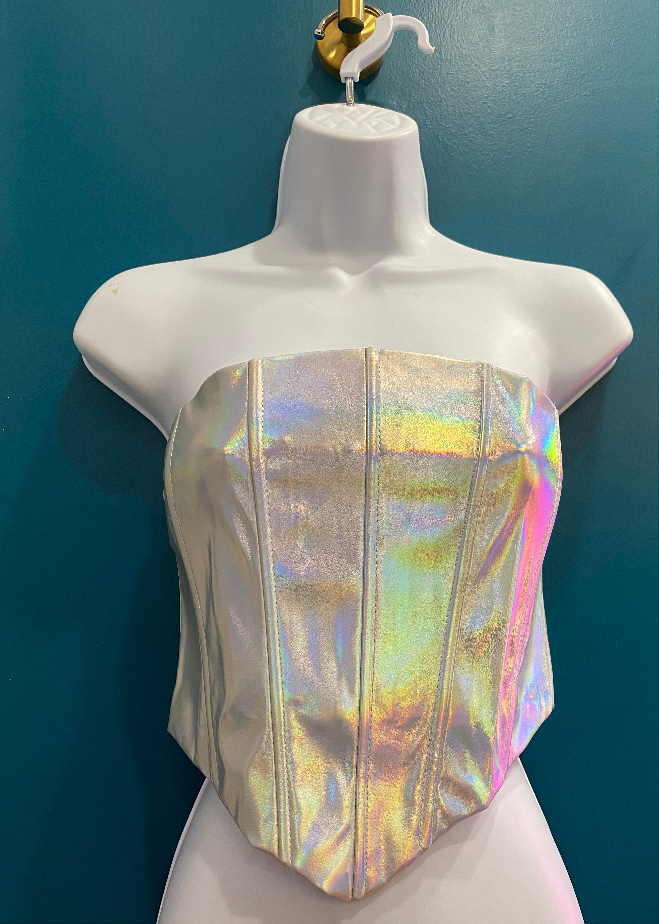 Silver Holographic Corset