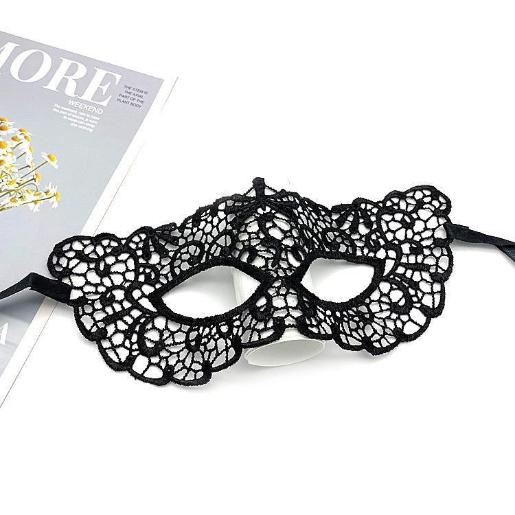 Black Fabric Swirl Mask