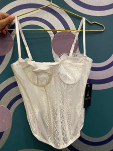 Lace Corset Top White